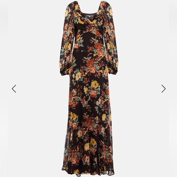 Veronica Beard Avani Wrap effect floral print silk chiffon maxi dress sz 4 NWOT - Picture 5 of 16